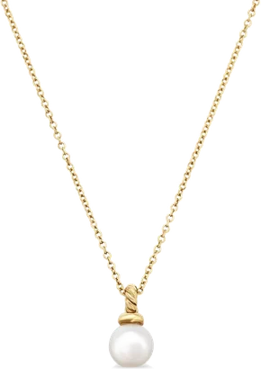 Gold pearl pendant necklace